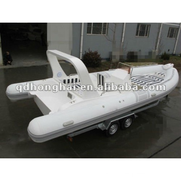 CE fiberglass hull RIB boat RIB730 with teak floor